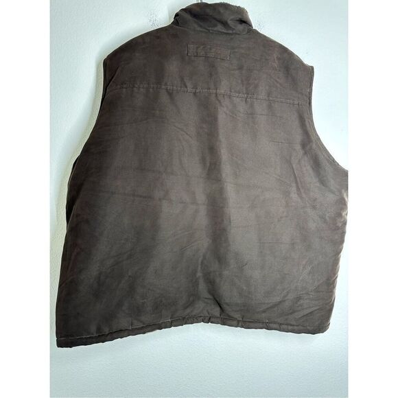Vintage RAINFOREST Men’s Faux Shearling Lined Vest Size 3XL Brown - Picture 2 of 12